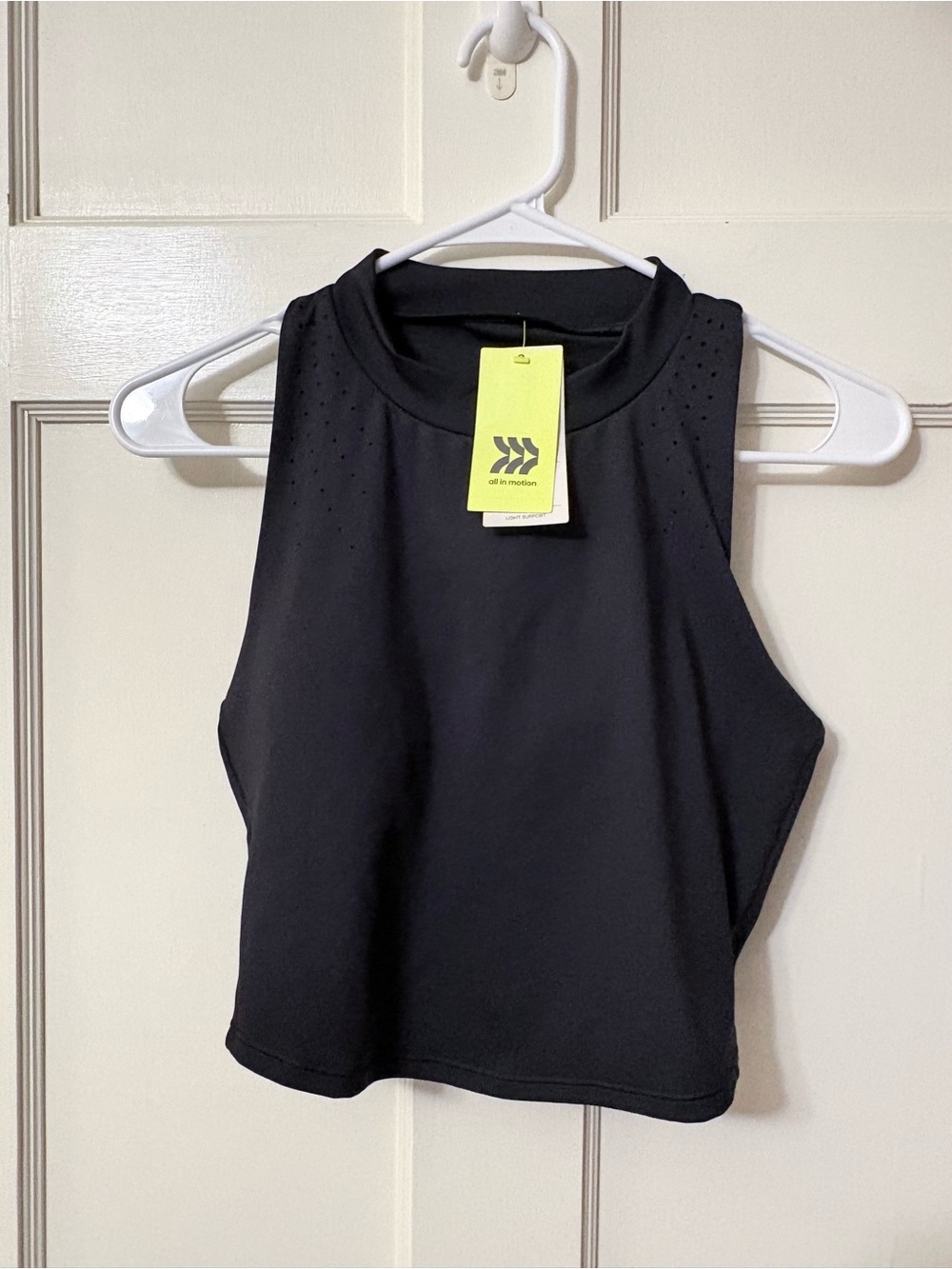 all in motion Sculpt High-Neck Crop Tank in Black